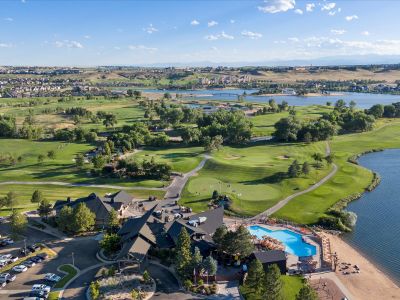 Drone flyover image taken at Poudre Heights, a Meritage Homes community in Windsor, CO.