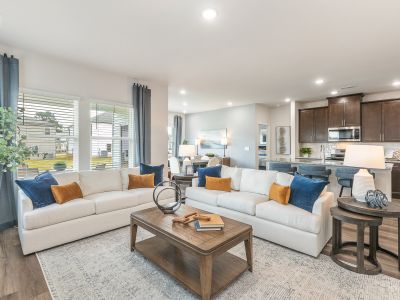 Living area in the Chandler floorplan at a Meritage Homes community in Angier, NC.