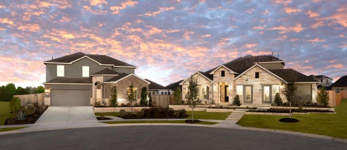 Devine Lake: Highlands 3-Car Collection by Lennar in Leander - photo 0