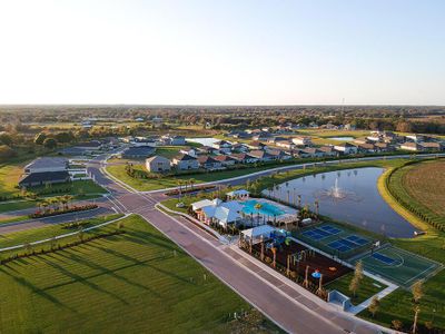 The amenity center includes a pool, playground, pickleball, and basketball courts