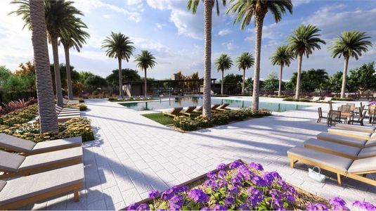 Lounge area near the pool