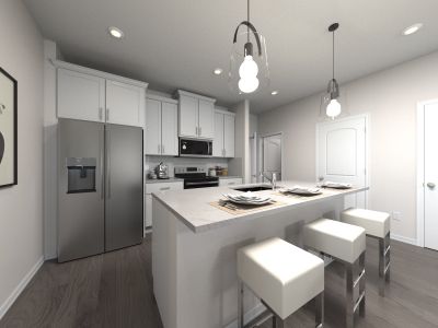 Kitchen in the Lakewood floorplan at a Meritage Homes community in Nashville, TN.