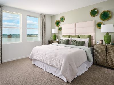 Primary bedroom in the Acadia floorplan at a Meritage Homes community. Primary bedroom in the Acadia floorplan at a Meritage Homes community.