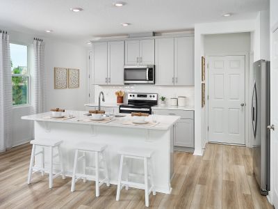 Kitchen in the Oakville floorplan modeled at Chase Landing.