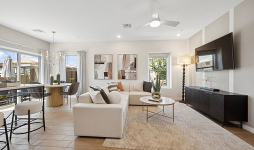 Great room and cozy dining area