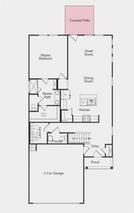 Structural options added include: Horizontal stair railing and covered patio.