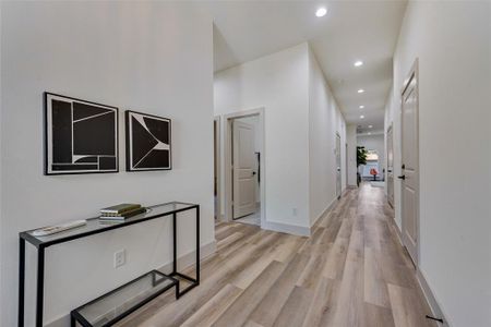 Entrance foyer featuring light LVL style flooring