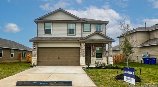 New construction Single-Family house 15602 Clove Spice Way, Von Ormy, TX 78073 The Madison- photo 0