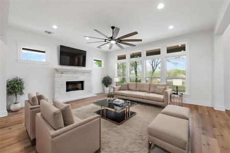 Virtually staged living room