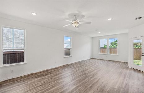 Bright gathering room with large windows *real home pictured