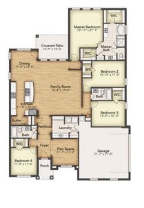 floorplan does not showcase 3 car garage