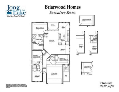 Plan 623 features 4 bedrooms, 3 full baths, and over 2,400 square feet of living space.