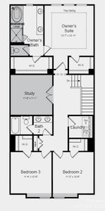 Structural options include: tub and shower at owner's bath, study and tray ceiling.