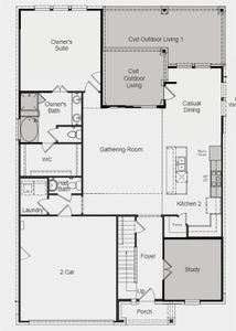 Structural options added include: gourmet kitchen 2, lifestyle space, 9'x8'sliding door, slide in tub at owner's bath with mud set shower, study, 8' entry door, and pre-plumb for gas line exterior.