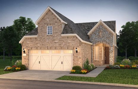 The Compass, a one-story home with 2-car garage, shown with Home Exterior FC201