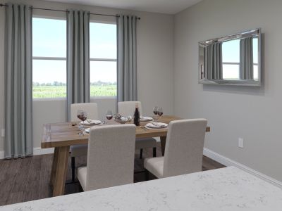 Enjoy family dinners around the dining table.