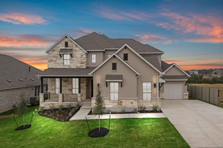 New construction Single-Family house 1802 Crimson Sunset Dr, Georgetown, TX 78628 plan Huxley - image