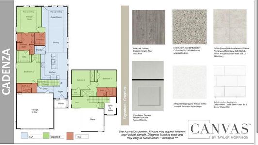 Design Selections.  Home is under construction and selections are subject to change.