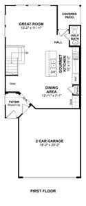 The Naples floor plan by K. Hovnanian Homes. 1st floor shown. * Prices, plans, dimensions, features, specifications, materials, and availability or homes or communities are subject to change without notice or obligation.