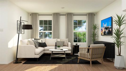 Living area featuring hardwood / wood-style floors