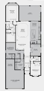 Structural options include: tandem garage, gourmet kitchen, bay window at primary, casual dining extension, study. and covered extended lanai.