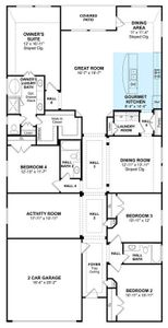 The Willard II floor plan by K. Hovnanian® Homes. 1st Floor shown. *Prices, plans, dimensions, features, specifications, materials, and availability of homes or communities are subject to change without notice or obligation.