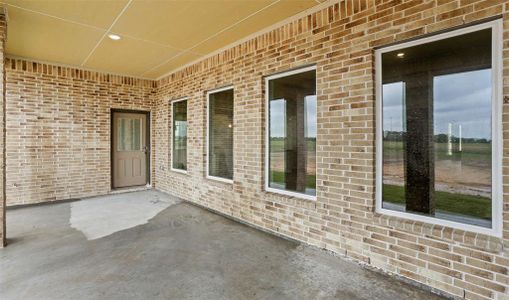 Covered patio in backyard