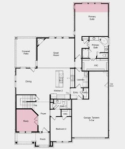 Structural options added include: Media room, optional extended primary suite and study.