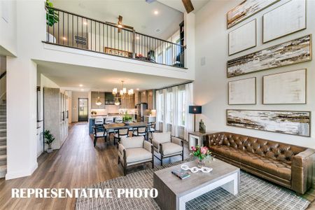 Many of our two story homes offers multi-level open concept designs.  REPRESENTATIVE PHOTO