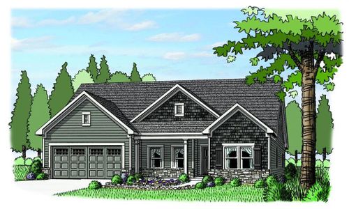 New construction Single-Family house 123 Harmony Farms Orch, Eatonton, GA 31024 plan (GA)Everett A.1 2 Front Entry - image