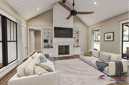 Vaulted ceilings with large windows for all that natural light to shine through your new home!