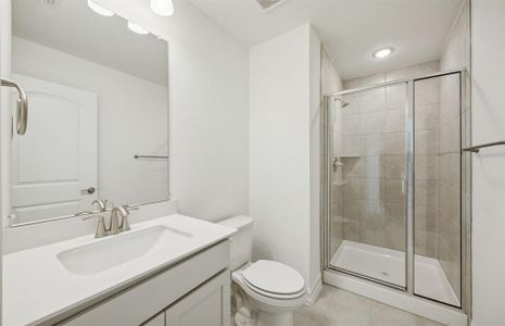 Upgraded secondary bathroom*real home pictured