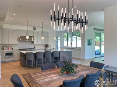 Chefs kitchen overlooking dining area