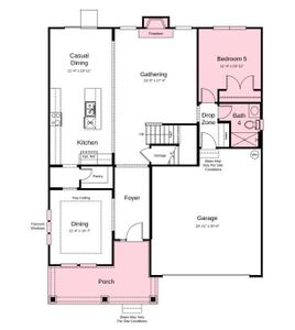 Structural options added include; Gourmet kitchen, bedroom and full bathroom in place of flex, tray ceilings at dining room, shower at bath 4, transom windows at dining room and loft area, tub at laundry, and fireplace.