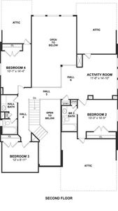 The Walton II floor plan by K. Hovnanian® Homes. 2nd Floor shown. *Prices, plans, dimensions, features, specifications, materials, and availability of homes or communities are subject to change without notice or obligation.