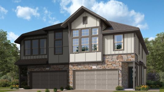 New construction Townhouse house 21107 Medina River Drive, Cypress, TX 77433 - photo 0