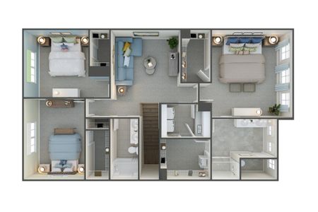 The Boyd Floor Plan Rendering *actual finishes, color scheme, and orientation varies on this actual home