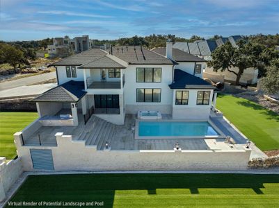 Back Yard and Pool Deck with Virtual Rendering of completed amenities and landscape