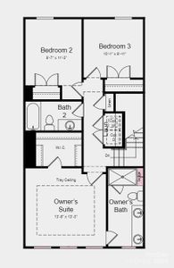 Structural options added include: full bath on first floor, modern fireplace in gathering room, shower ledge in owner's shower.