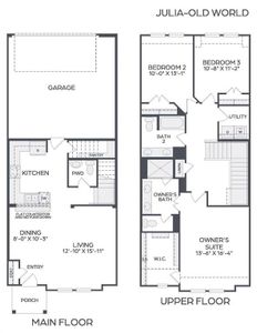 With a great open concept design on the main level and spacious bedroom spaces upstairs, the whole family will love our Julia floor plan!