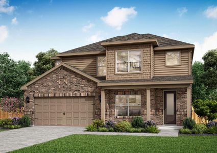 Massive new home with beautiful brick and siding detail.