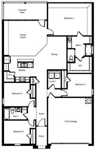 D.R. Horton's Justin floorplan - All Home and community information, including pricing, included features, terms, availability and amenities, are subject to change at any time without notice or obligation. All Drawings, pictures, photographs, video, square footages, floor plans, elevations, features, colors and sizes are approximate for illustration purposes only and will vary from the homes as built.