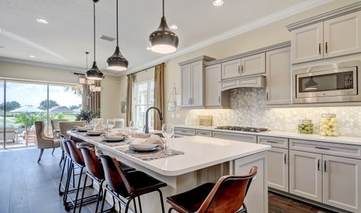 Kitchen with pendant lighting