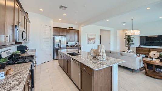 Kitchen island overlooking the great room