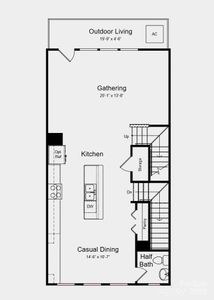 Main Level Floor Plan - Structural options added include: ledge in primary shower