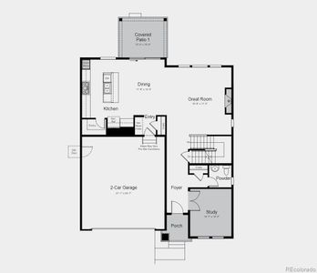 Structural options added include: covered outdoor living, unfinished basement, study, fireplace, 8x12' sliding glass door.