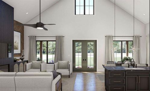 Vaulted ceilings with large windows for all that natural light to shine through your new home!