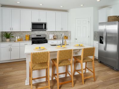 Kitchen modeled at Fox Pointe at Rivers Edge