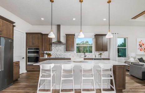 Open-Concept Kitchen with modern light fixtures