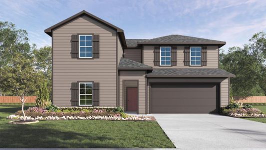 New construction Single-Family house 12308 Horseshoe Field Bnd, Mustang Ridge, TX 78610 The Ozark- photo 0